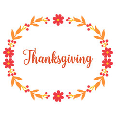 Design beautiful card thanksgiving, with ornament of autumn leaves frame. Vector
