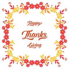 Fototapeta premium Modern invitation card of thanksgiving with motif of autumn leaves frame. Vector