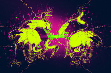 浮世絵　鶴　その7　サイバー