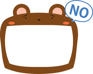 Cute brown Bear whiteboard