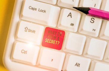 Text sign showing Want To Know A Secret Question. Business photo text to divulge a confidential...