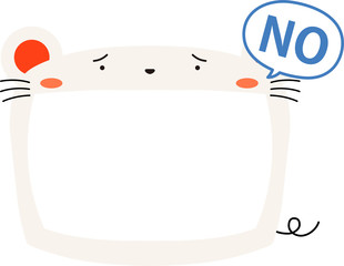 Cute white mouse whiteboard