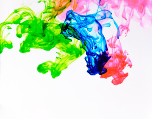 Food color drop and dissolve in water for abstract and background.