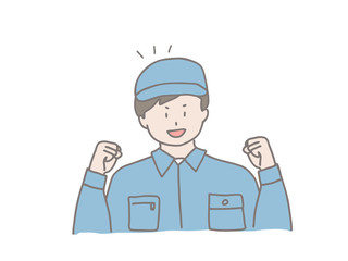 若いエンジニア男性　ガッツポーズ