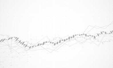 Fototapeta premium Business candle stick graph chart of stock market investment trading on white background design. Bullish point, Trend of graph. Vector illustration
