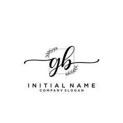 GB Beauty vector initial logo, handwriting logo.