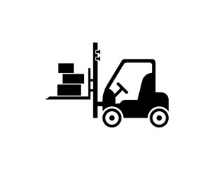 Forklift icon on a white background.