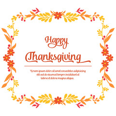 Card thanksgiving, with autumn leaves frame background. Vector