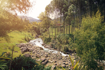 Quebrada con atardecer
