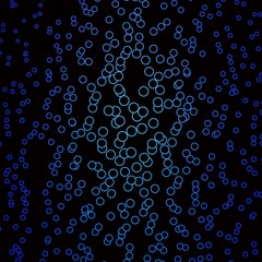 Dark BLUE vector background with circles. Abstract decorative design in gradient style with bubbles. Design for posters, banners.