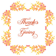 Obraz premium Texture of card thanksgiving, with vintage autumn leaf floral frames. Vector