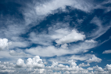 White clouds in blue sky