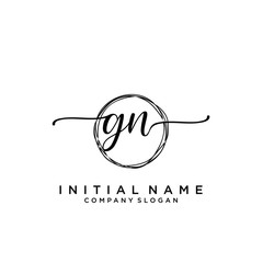 GN Beauty vector initial logo, handwriting logo.