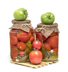  tomatoes in a jar isolate