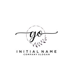 GO Beauty vector initial logo, handwriting logo.