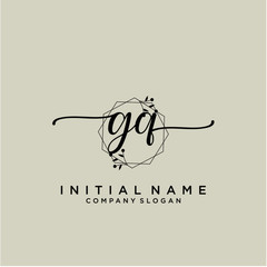GQ Beauty vector initial logo, handwriting logo.