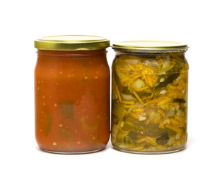  jars of canned food isolate