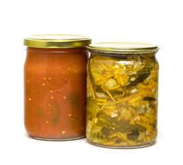 Fototapeta na wymiar jars of canned food isolate