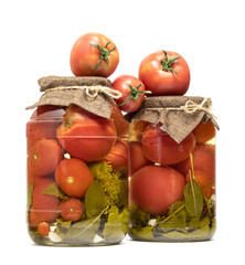  tomatoes in a jar isolate