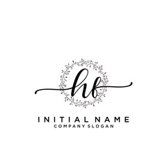 Fototapeta premium HF Beauty vector initial logo, handwriting logo.