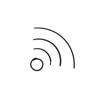 Wi-fi vector icon doodle illustration handdrawn style