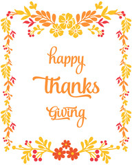 Fototapeta premium Template banner thanksgiving, with artwork design of leaf flower frame. Vector