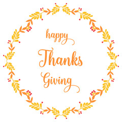Fototapeta premium Template banner thanksgiving, with artwork design of leaf flower frame. Vector