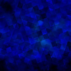 Dark BLUE vector background with triangles, cubes.