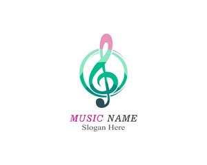 Music note illustration icon vector template