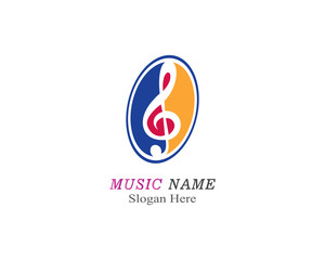 Music note illustration icon vector template