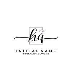HQ Beauty vector initial logo, handwriting logo.