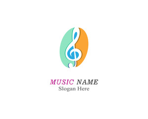 Music note illustration icon vector template