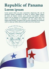 Flag of Panama, Republic of Panama. Bright, colorful vector illustration