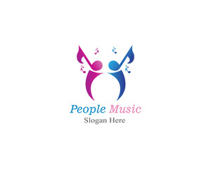 music people logo template vector