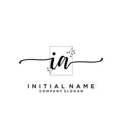 IA Beauty vector initial logo, handwriting logo.