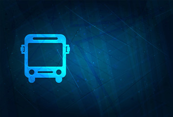 Bus icon futuristic digital abstract blue background