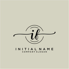 IF Beauty vector initial logo, handwriting logo.