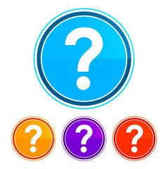 Question mark icon flat design round buttons set illustration design