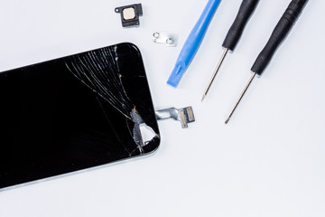 The Smartphone screen broken and need to repair smartphone