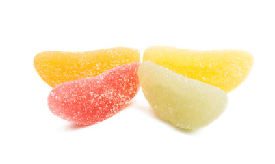 fruit jelly candies isolated