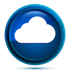 Cloud icon elegant blue round button illustration