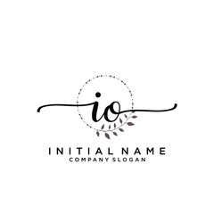 IQ Beauty vector initial logo, handwriting logo.