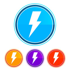 Electricity icon flat design round buttons set illustration design