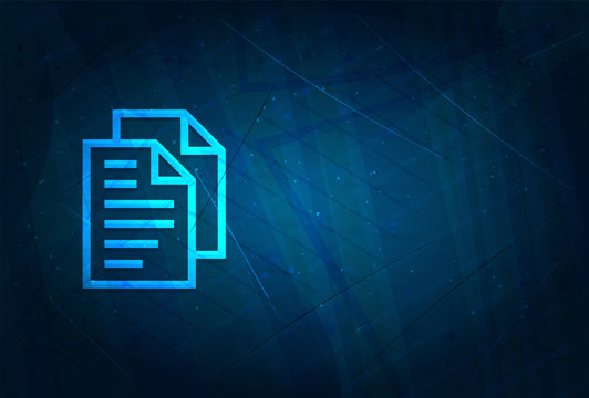 Document pages icon futuristic digital abstract blue background