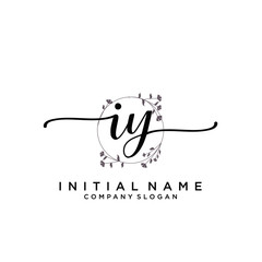 IY Beauty vector initial logo, handwriting logo.