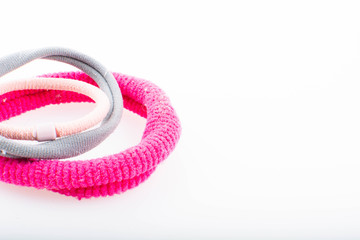 Close-up colorful hair band isolated on a white background