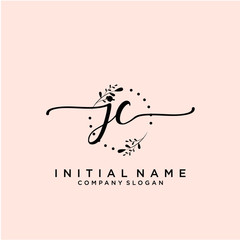 JC Beauty vector initial logo, handwriting logo.