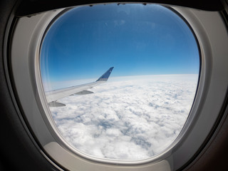 Fototapeta na wymiar window seat in a trip to Houston