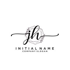 JH Beauty vector initial logo, handwriting logo.