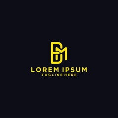 Abstract Logo Design Combinations Letter of E and M